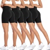 image:imageAoliks 4 Pack 85 Biker Shorts Women Tummy Control High Waisted Workout Gym Shorts for Athletic Yoga Running