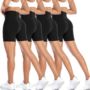 Aoliks 4 Pack 8″/5″ Biker Shorts Women Tummy Control, High Waisted Workout Gym Shorts for Athletic Yoga Running