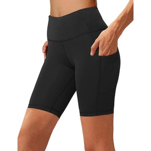 Aoliks Biker Shorts Women with Pockets – 8″ High Waisted Tummy Control Running Workout Spandex Gym Volleyball Yoga Shorts