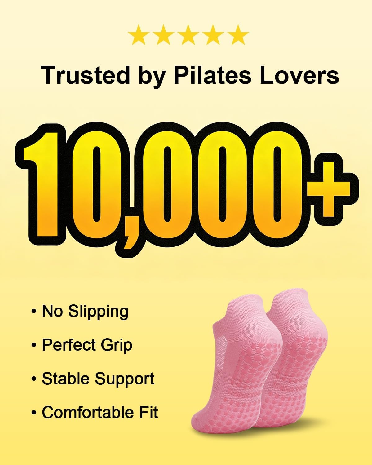 image:imageAoliks 6 Pairs Pilates Grip Socks for Women Nonslip Yoga Athletic Socks for Barre Ballet Barefoot Workout HospitalMulticolor 01