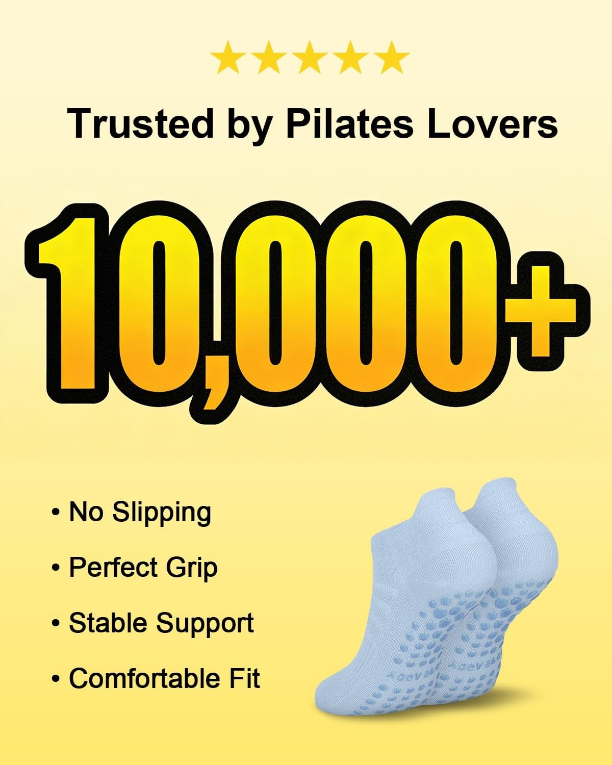 image:imageAoliks 6 Pairs Pilates Grip Socks for Women Nonslip Yoga Athletic Socks for Barre Ballet Barefoot Workout HospitalMulticolor 013
