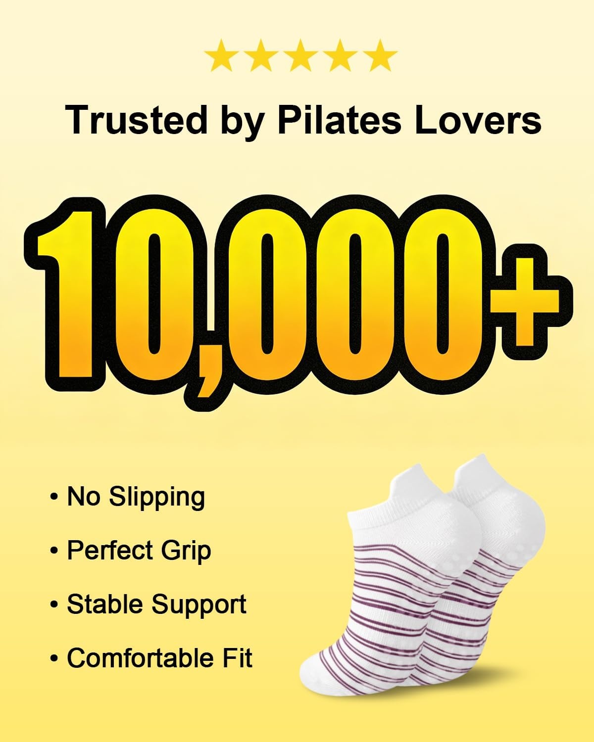 image:imageAoliks 6 Pairs Pilates Grip Socks for Women Nonslip Yoga Athletic Socks for Barre Ballet Barefoot Workout HospitalMulticolor 0143