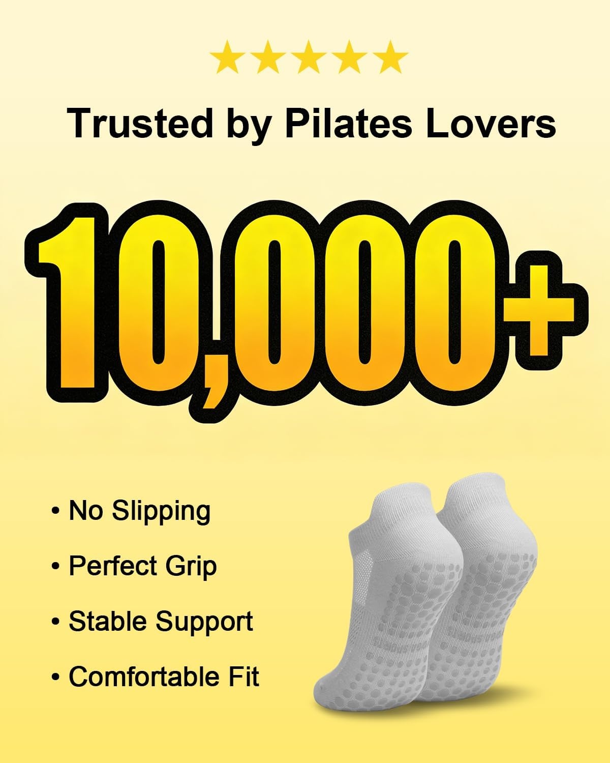image:imageAoliks 6 Pairs Pilates Grip Socks for Women Nonslip Yoga Athletic Socks for Barre Ballet Barefoot Workout HospitalMulticolor 04