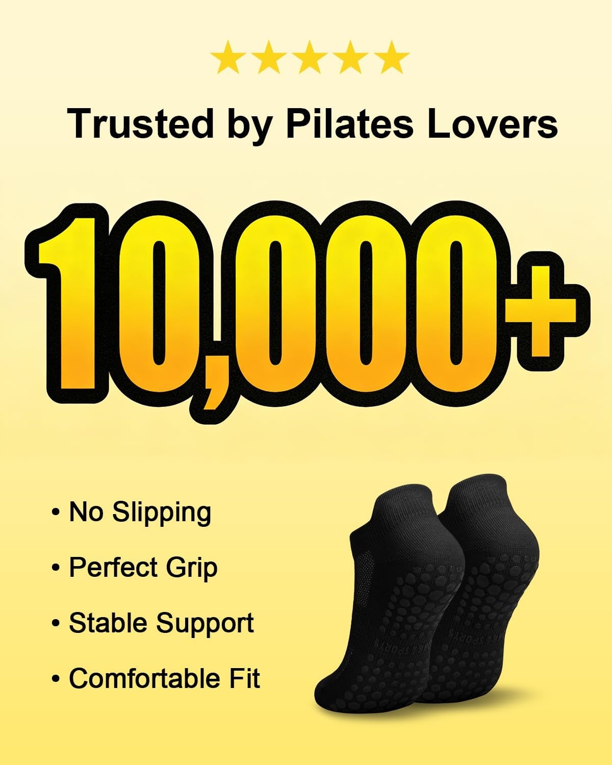 image:imageAoliks Pilates Socks Yoga Socks with Grips for Women Grip Athletic Socks for Pure Barre Ballet Dance Workout Hospital