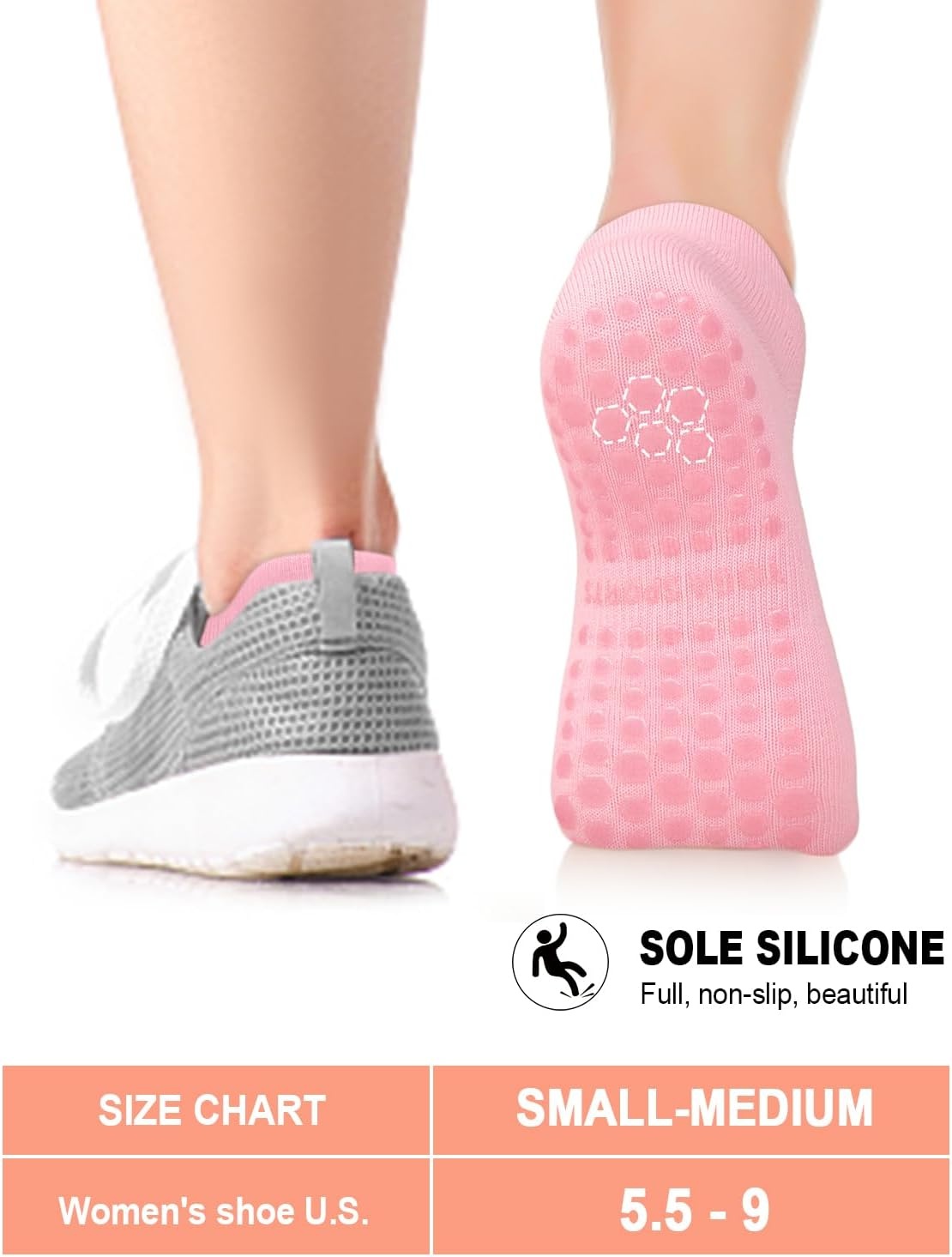 image:imageAoliks Pilates Socks with Grips for Women Yoga Socks for Ballet Barefoot Workout Athletic Socks