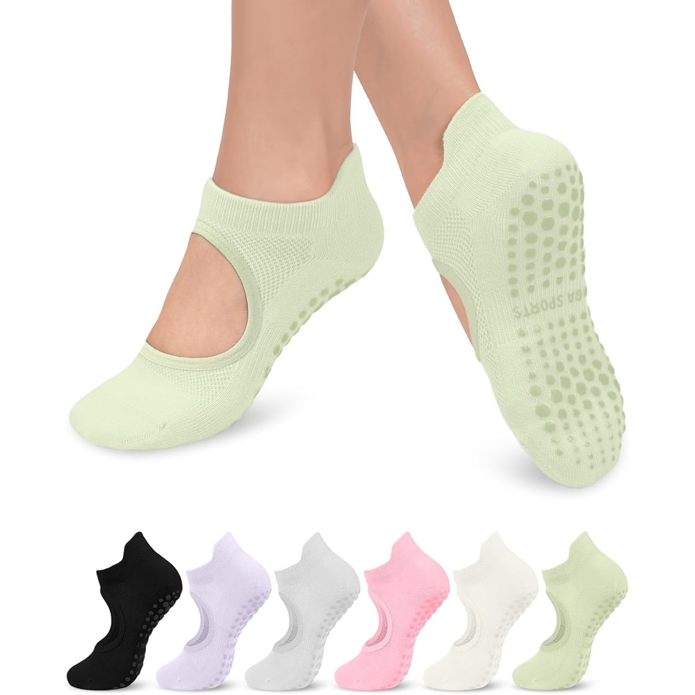 image:imageAoliks Pilates Socks with Grips for Women Yoga Socks for Ballet Barefoot Workout Athletic Socks