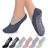 Aoliks 6 Pairs Pilates Grip Socks for Women, Non-slip Yoga Athletic Socks for Barre Ballet Barefoot Workout Hospital(Multicolor 0145)