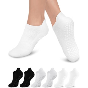 Aoliks 6 Pairs Pilates Grip Socks for Women, Non-slip Yoga Athletic Socks for Barre Ballet Barefoot Workout Hospital(Multicolor 012)